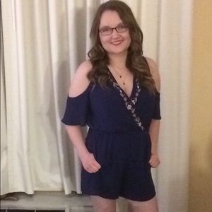 Francesca’s Blue Flowered Romper